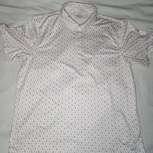 Vineyard Vines White and Blue Pattern Polo Shirt